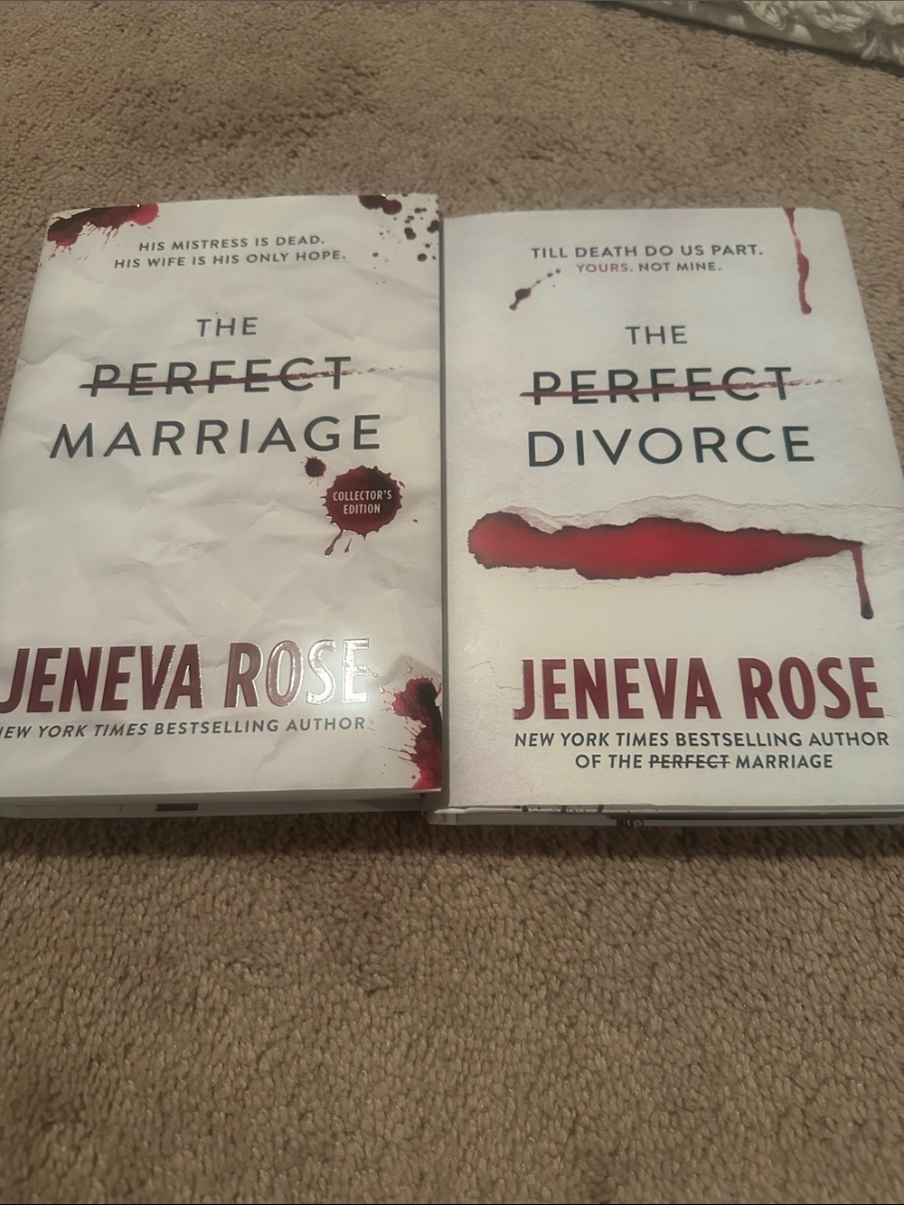 Jeneva Rose The perfect marriage /divorce set of two hard cover books
